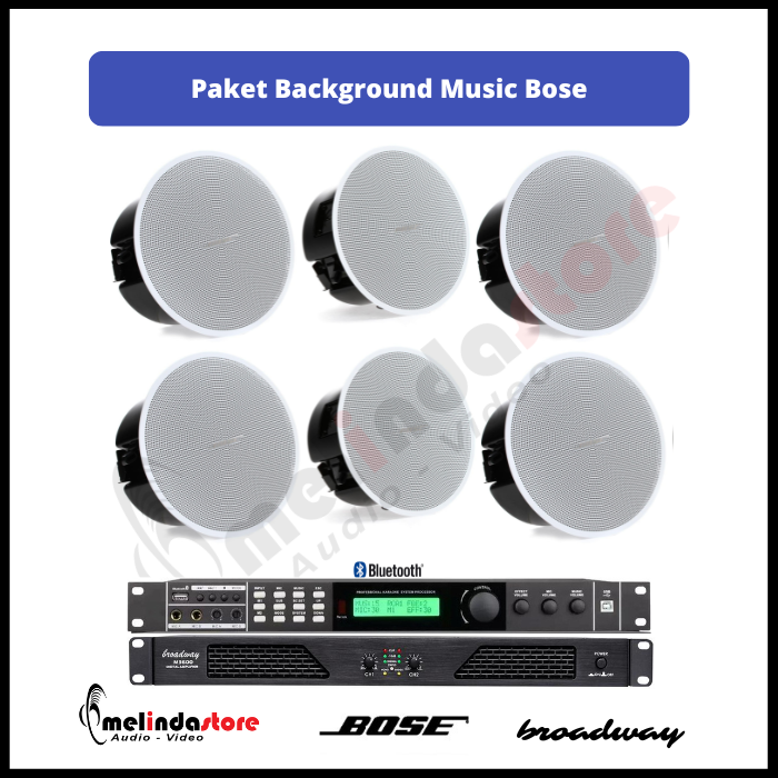 Paket Background Music Indoor Speaker Ceiling Bose - 6 Speaker 